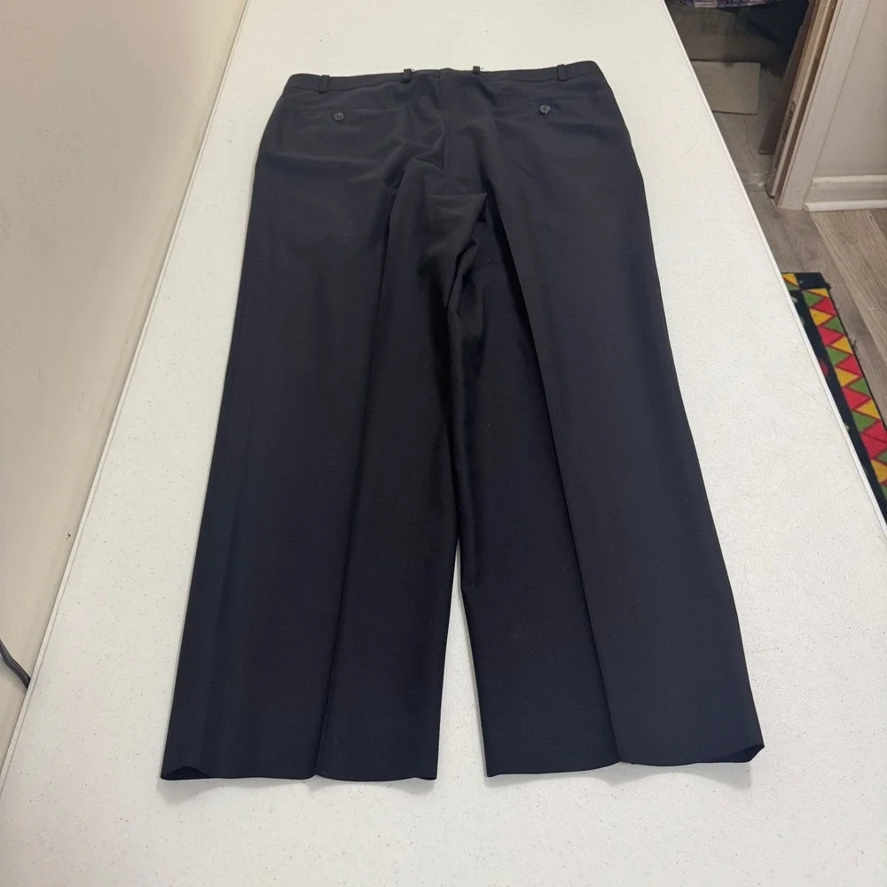 Ralph Lauren Mens Dress Pants Navy Blue Flat Front Complete‎ Comfort 37x27.25